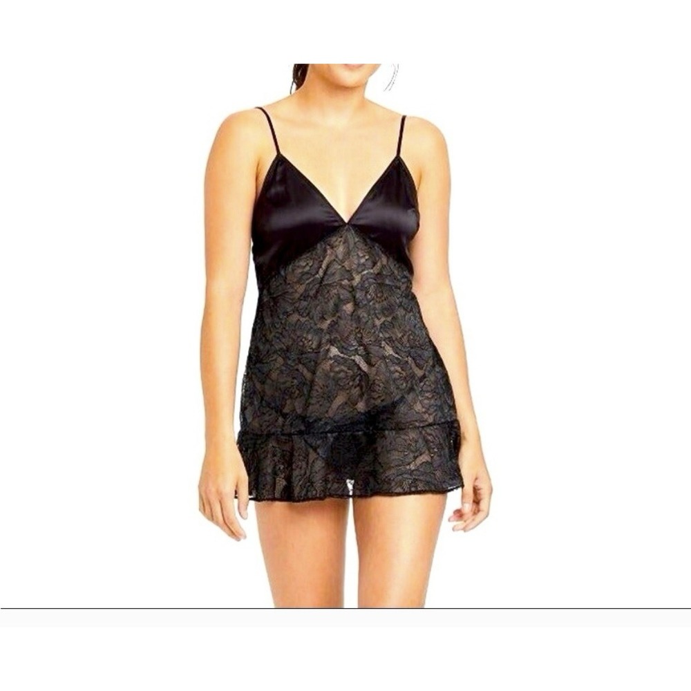 Auden Sexy Baby Doll‎ Black Lace Negligee  Size Medium - Picture 2 of 11